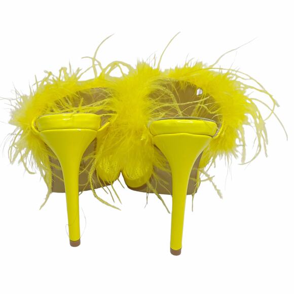 Azalea Wang Stiletto Sandals Neon Yellow Sandals Size 6 - Picture 7 of 9